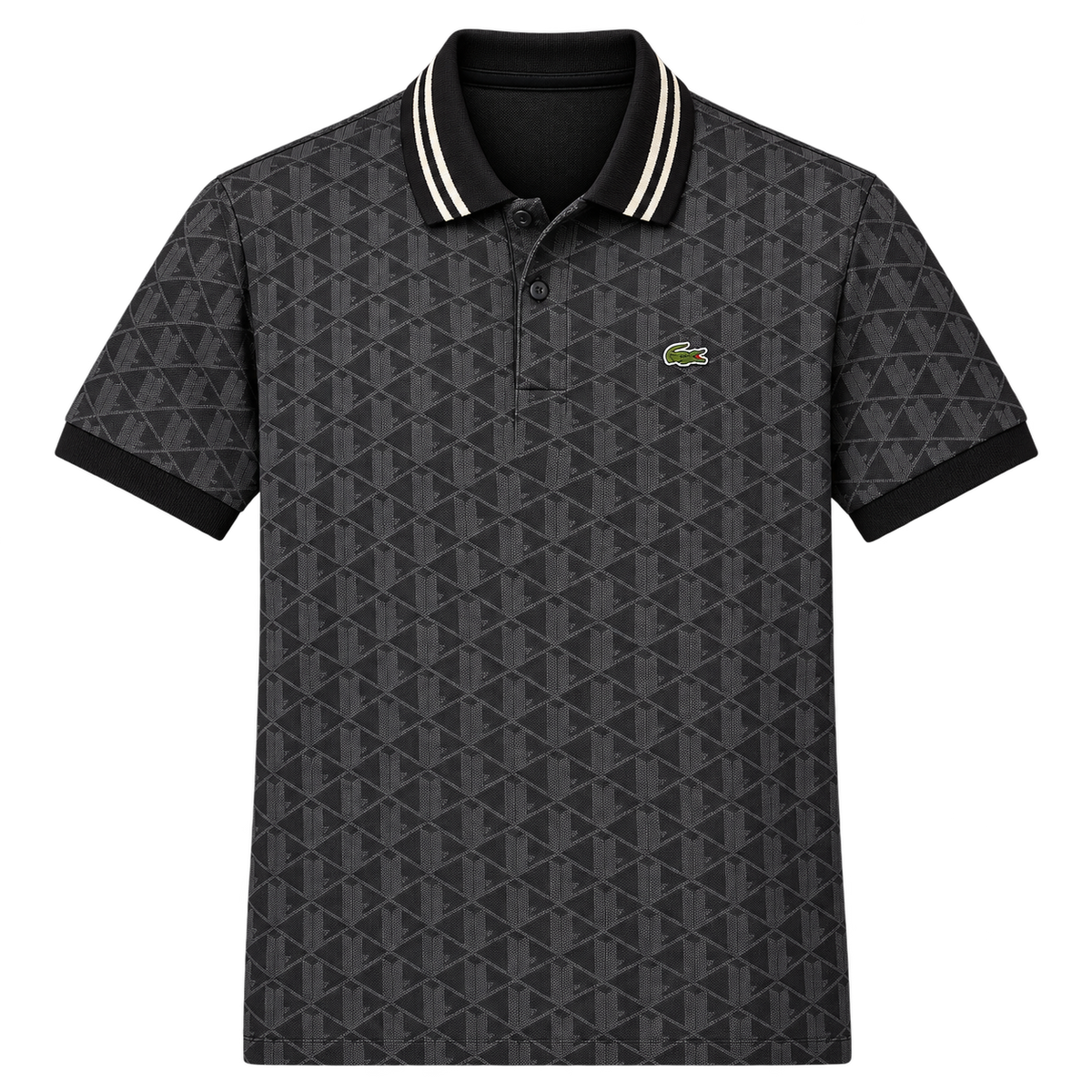 Remera Lacoste Monograph Negra