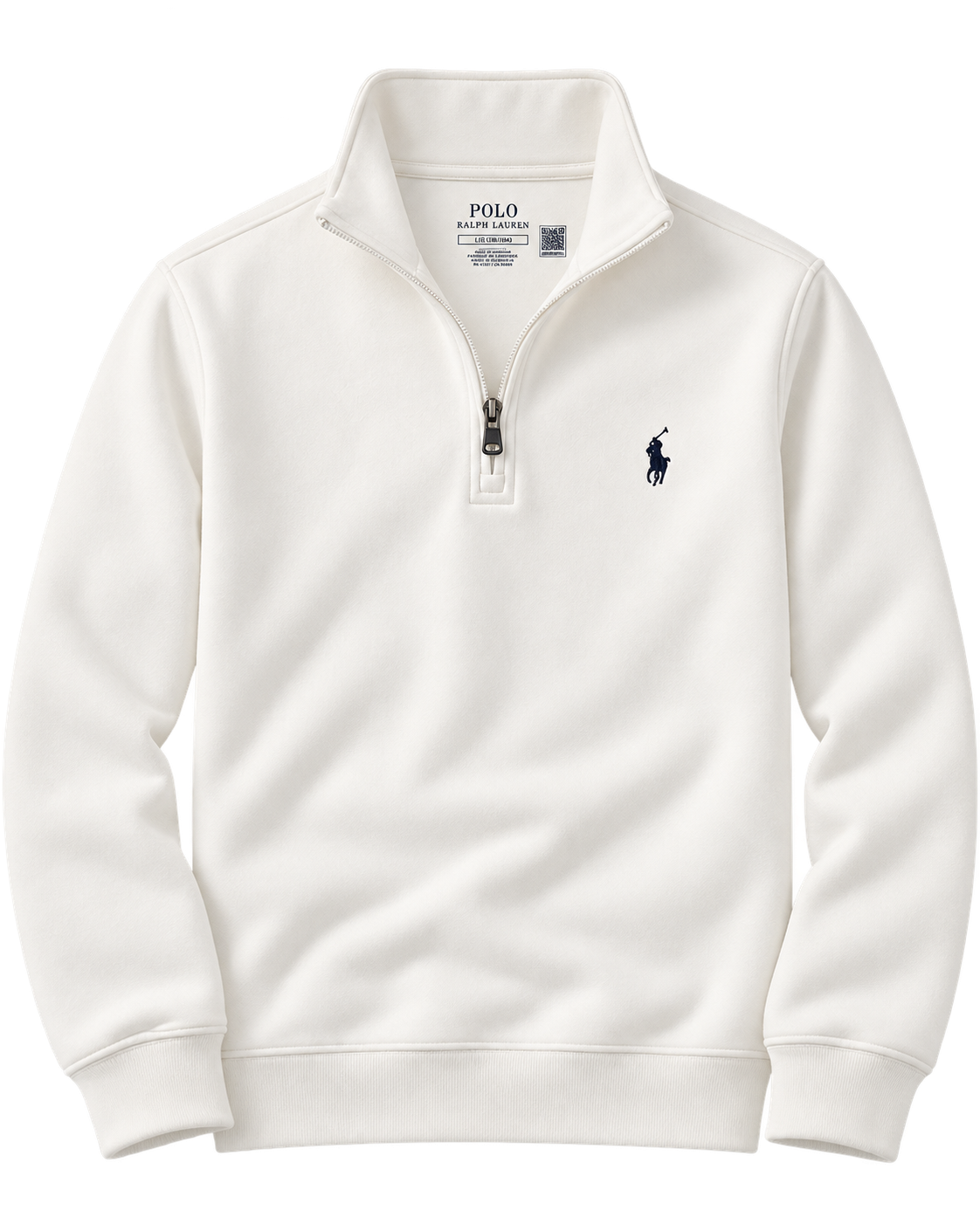 Buzo Ralph Lauren Medio Cierre Blanco